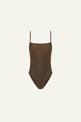 Square Neckline Bodysuit - Chocolate - María