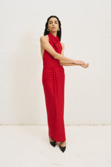 Maxi Skirt With Front Draped Detail (Limited Edition) Red - Mai