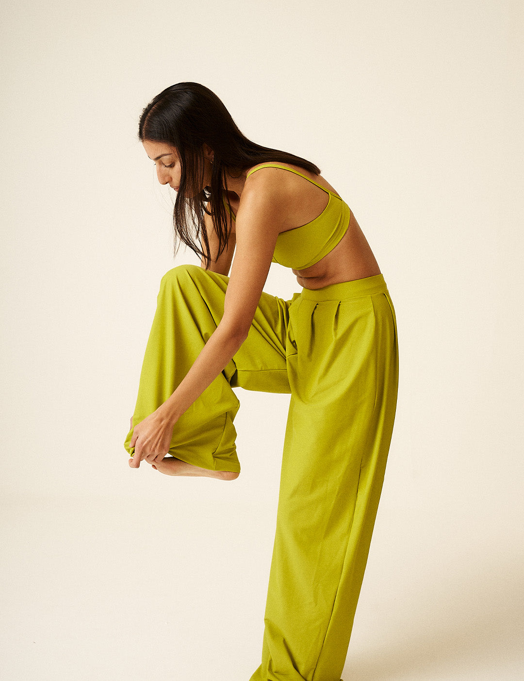 AMINA - TROUSERS LIME