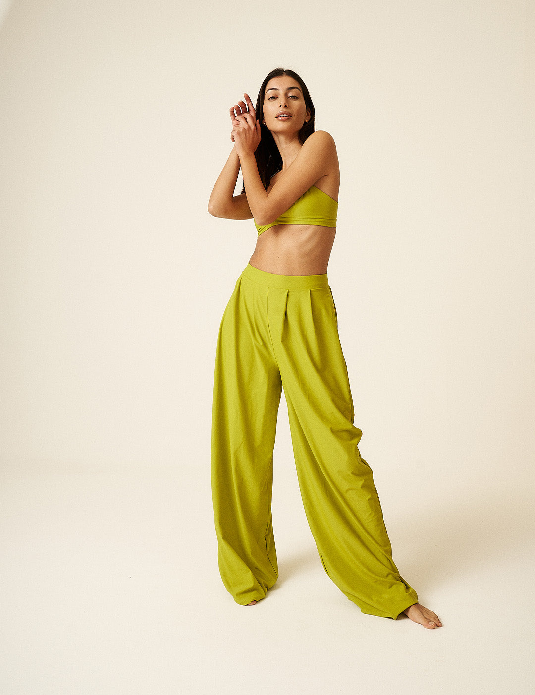 AMINA - TROUSERS LIME