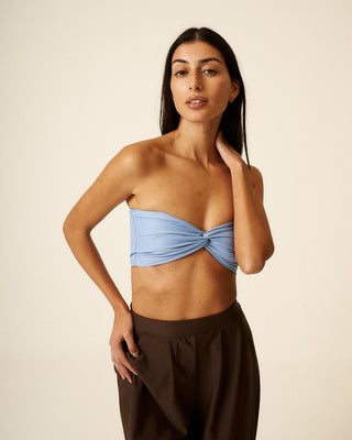 Twisted Top with Draped Detail (Limited Edition) Blue - Raquel