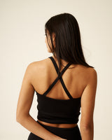 Top With Cross-Back Detail in Biodegradable PYRATEX©. Estefanía