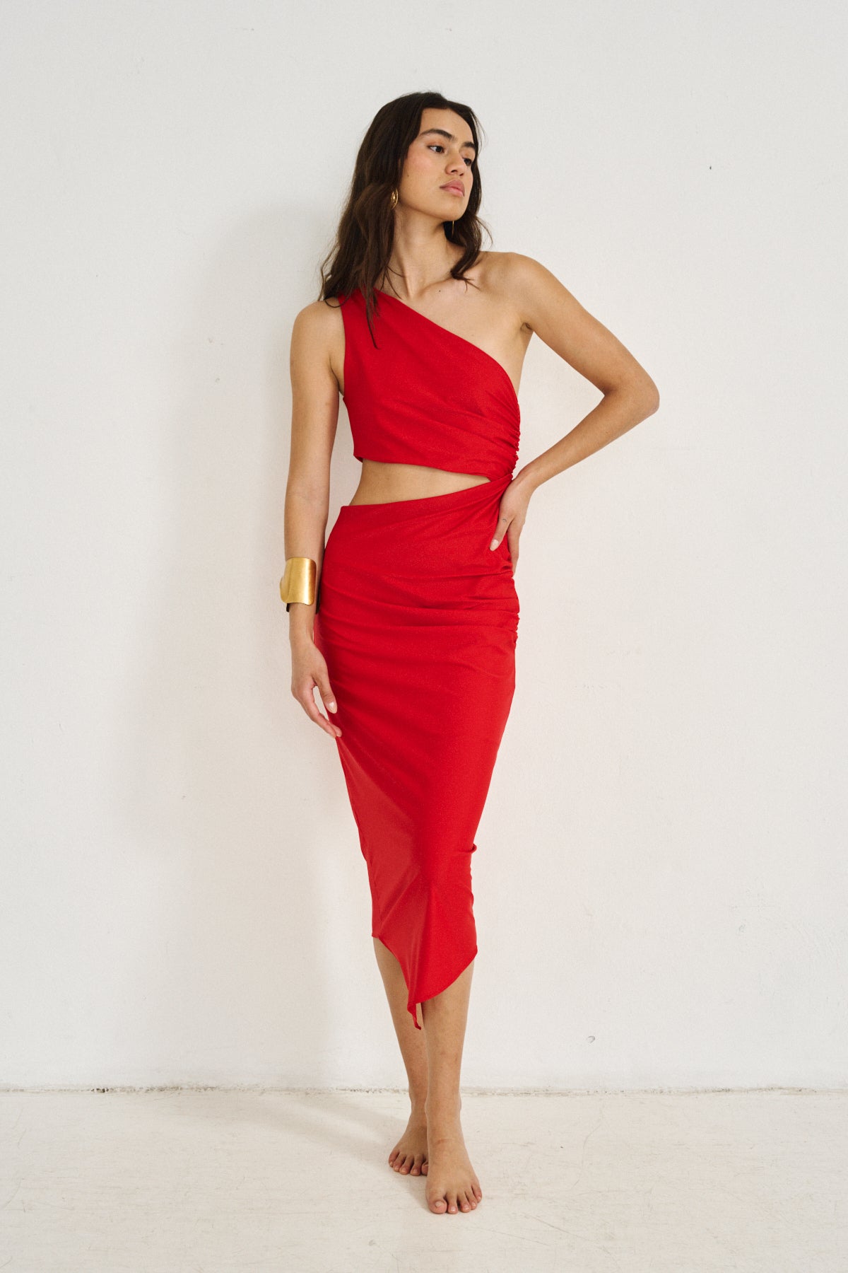 Vestido Corte Asimétrico (Edición limitada) Rojo- Sofia