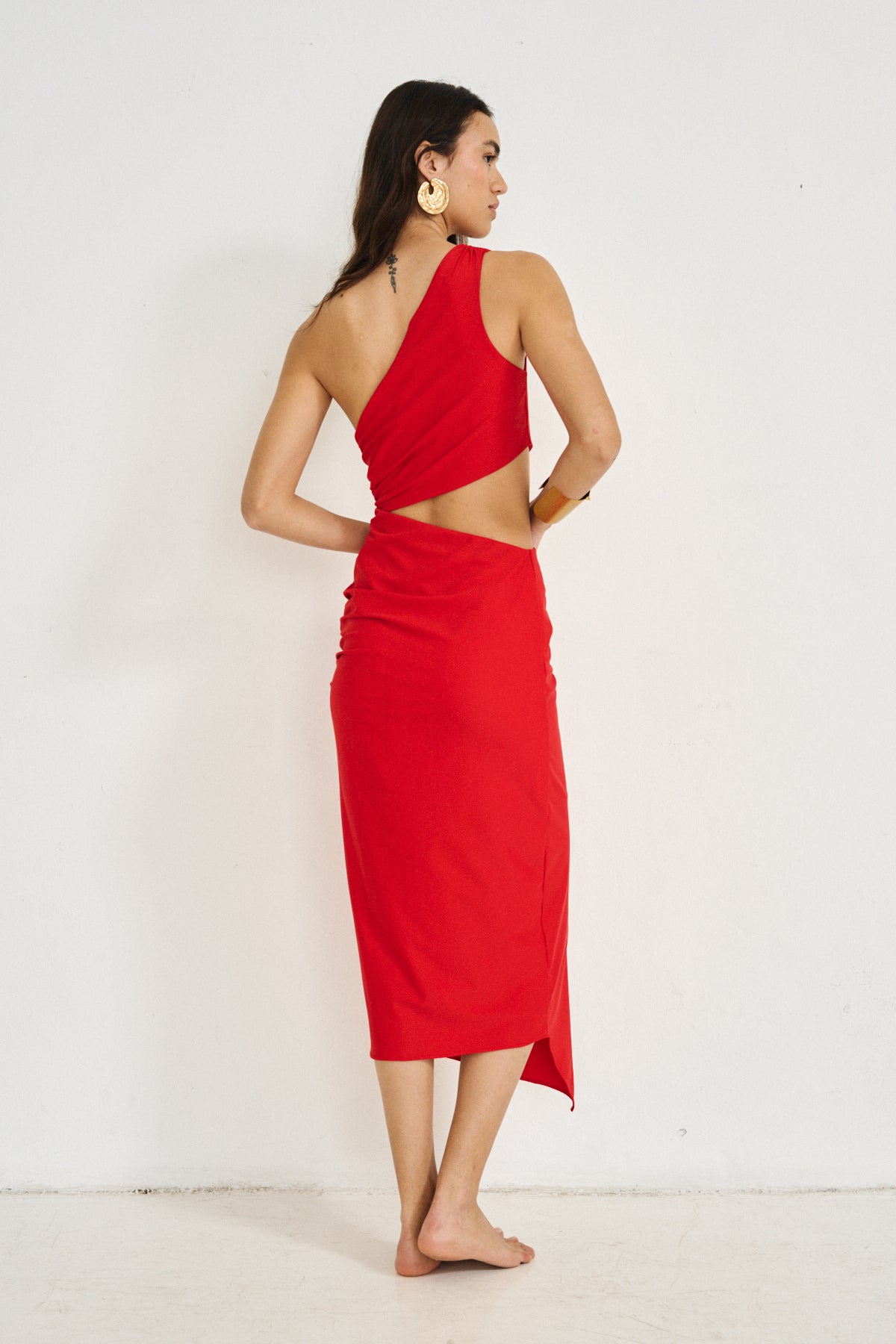 Vestido Corte Asimétrico (Edición limitada) Rojo- Sofia