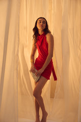 Falda mini fruncida (Edición Limitada) Rojo - Ana
