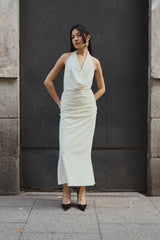 Side Ruched Detail Skirt (Limited Edition) White - Blanca