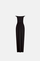 Set Maxi Skirt With Front Draped Detail - Mai + Off-Shoulder Bardi Bodysuit (Limited Edition) Black- Alba