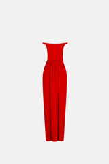 Set Maxi Skirt With Front Draped Detail - Mai + Off-Shoulder Bardi Bodysuit (Limited Edition) Red - Alba