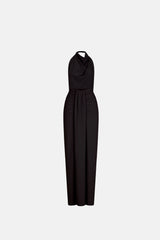 Set Maxi Skirt With Front Draped Detail - Mai + Draped Halter Bodysuit (Limited Edition) Black- Noelia