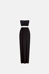 Set Maxi Skirt With Front Draped Detail - Mai + Twisted Top with Draped Detail (Limited Edition) Black - Raquel 95