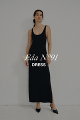 Eda Maxi Dress en Lana Merino (Edición Limitada) Negro