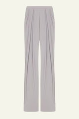 Loose-Fitting Darted Trousers (Limited Edition) Perla (Grey) - Estela