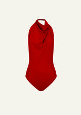 Draped Halter Bodysuit (Limited Edition) Red - Noelia