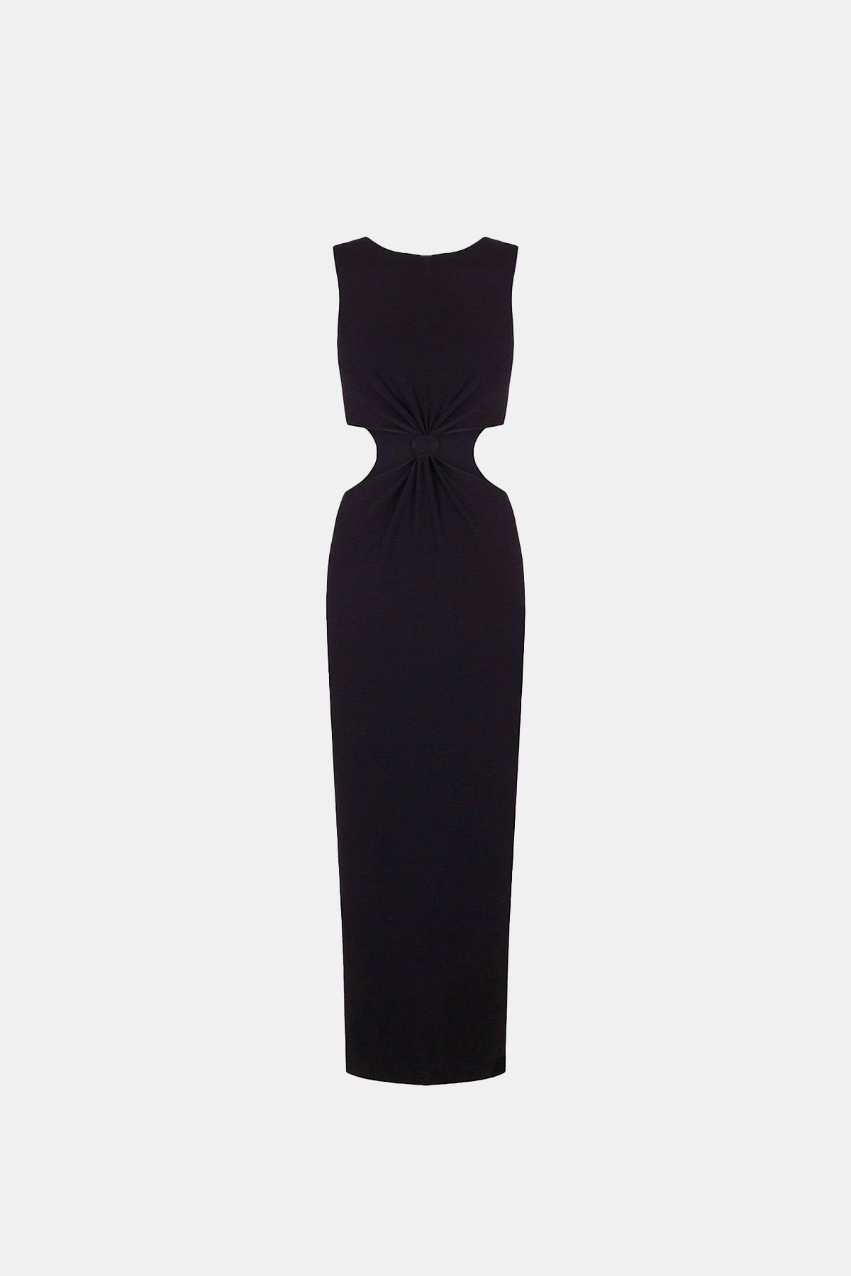 Cut Out Maxi Dress in Merino Wool (Limited Edition) - Black - Alana