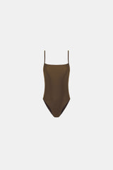 Square Neckline Bodysuit - Chocolate - María