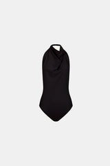 Draped Halter Bodysuit (Limited Edition) Black - Noelia