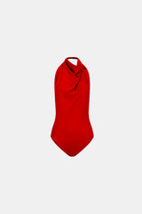 Draped Halter Bodysuit (Limited Edition) Red - Noelia