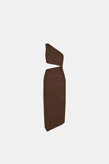 Asymmetrical Cut-Out Dress (Limited Edition) Chocolate- Sofia