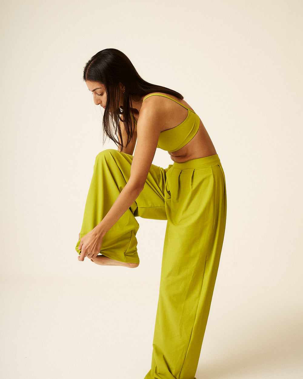 Amina Extra Wide Leg Trousers in Recycled Performance (Limited Editon) Ciruela
